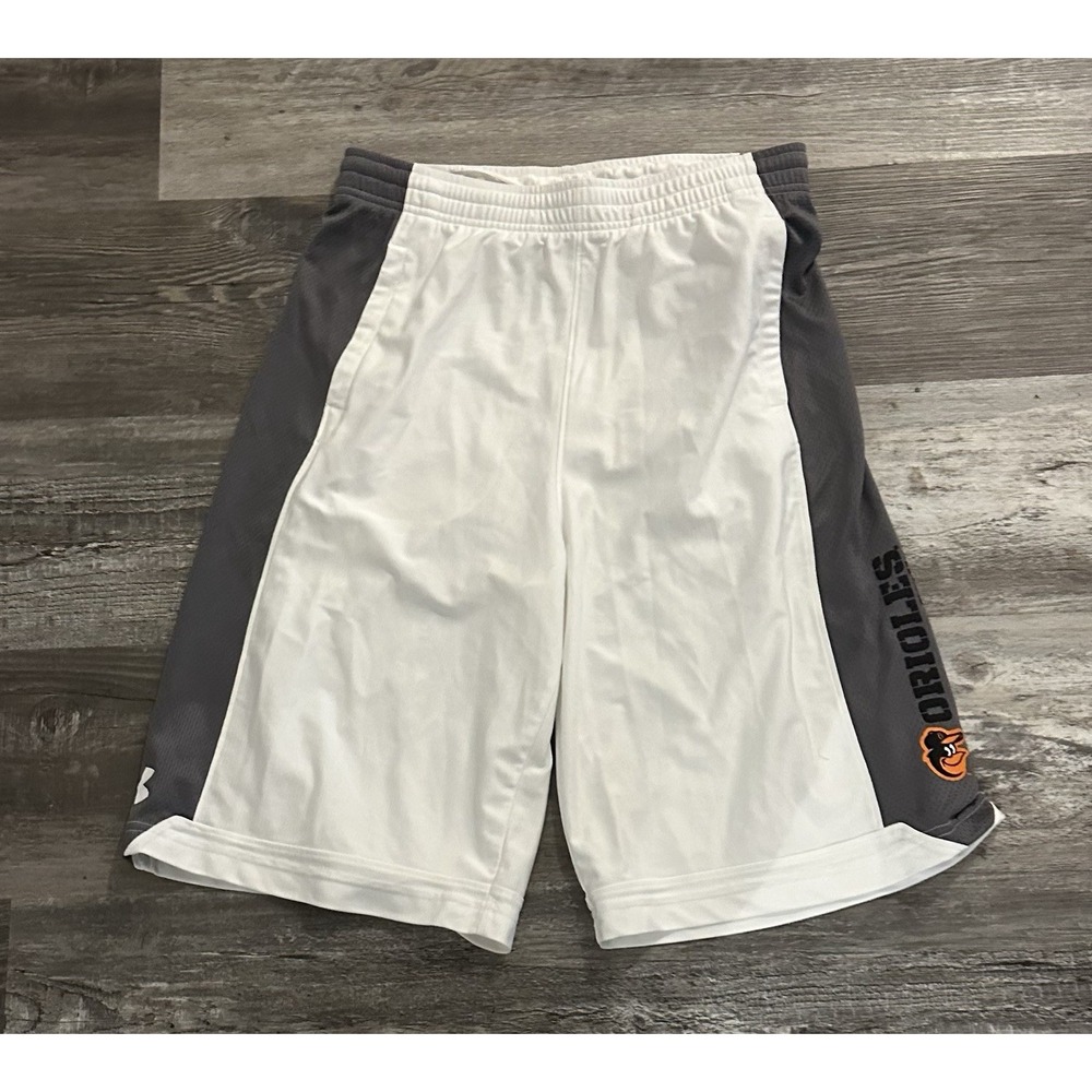 Boys Under Armour Baltimore Orioles Baseball workout Shorts Youth  XL Nwt‎